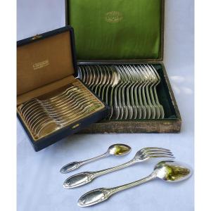 Ménagère Christofle Marie-Antoinette 12 couverts 36 pièces en métal argenté