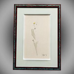 Jacques Duthoo Watercolor And Ink “haute Couture” 1996