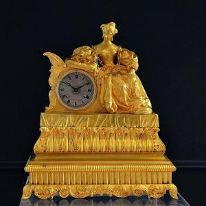 Large Bronze Clock Romantic Period XIXth