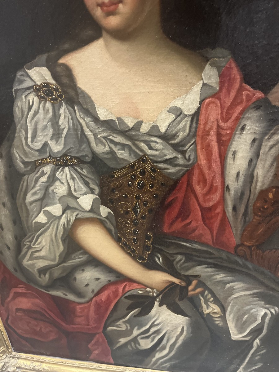 Large Painting By Françoise Marie De Bourbon - "mademoiselle De Blois"-photo-3