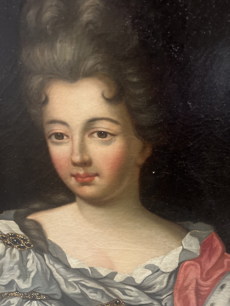 Large Painting By Françoise Marie De Bourbon - "mademoiselle De Blois"-photo-4