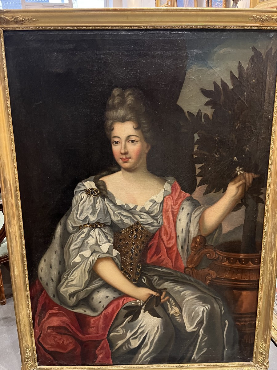Large Painting By Françoise Marie De Bourbon - "mademoiselle De Blois"-photo-2