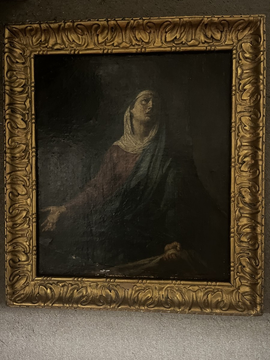 Virgin In Prayer Painting Late 18th Early 19th