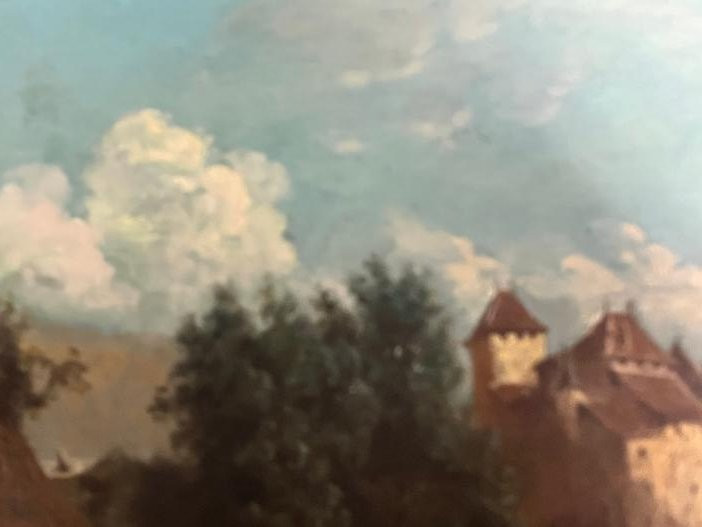 Painting Lake Leman Chillon Castle Late 19th Century By Auguste Legras-photo-2