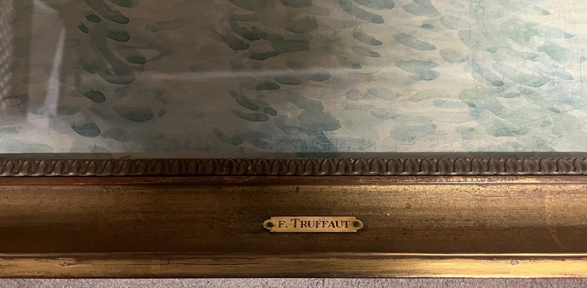 Painting By Fernand Fortune Truffaut "view Of Paris - The Seine"-photo-3