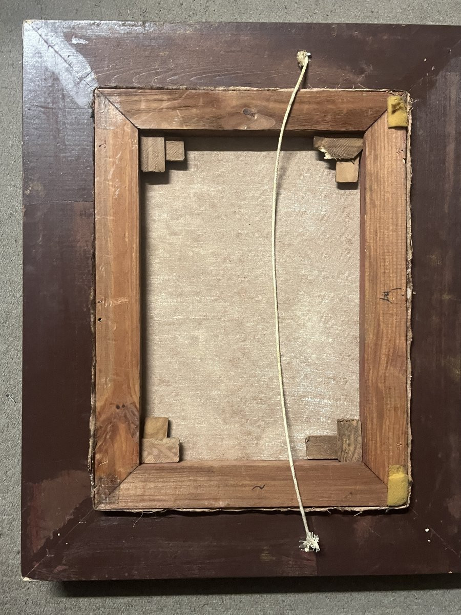 TABLEAU DE FRANCOIS NICOLI XXe  " SCENE DE MARCHE SUR LE PORT"-photo-2