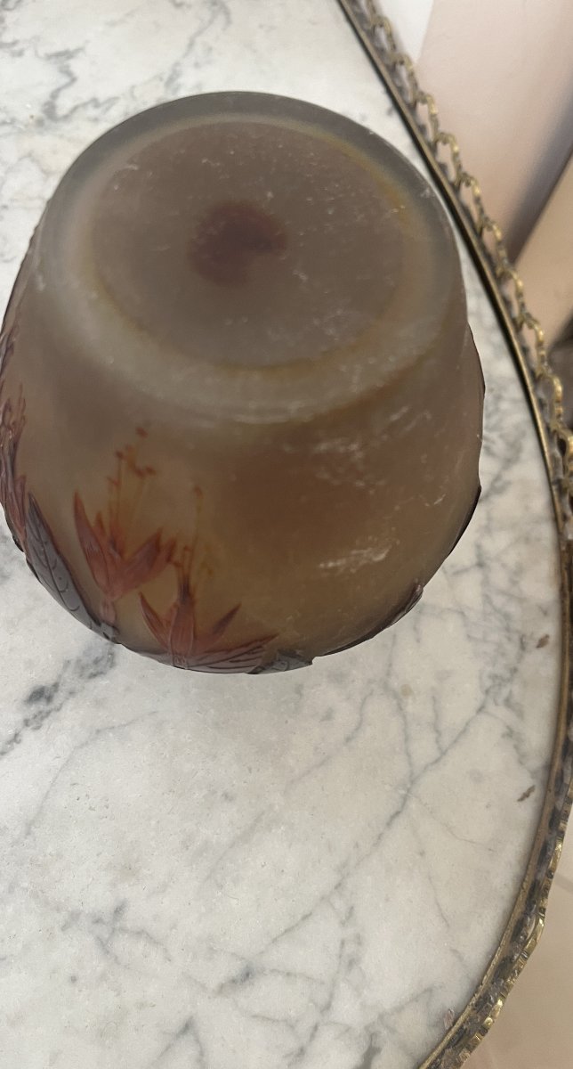 Galle Vase "with Fuschia Flowers"-photo-3
