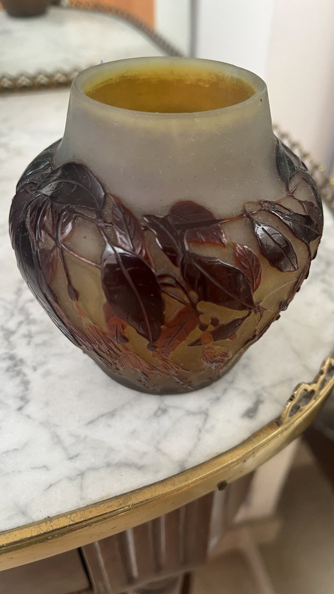 Galle Vase "with Fuschia Flowers"-photo-4