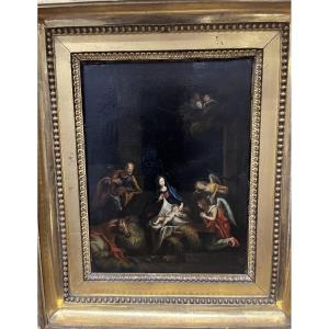 TABLEAU   " LA NATIVITE"  FIN 17e - DEBUT 18e     ECOLE ESPAGNOLE