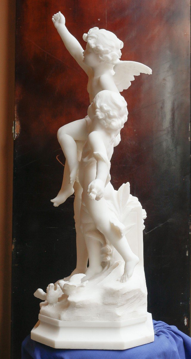 Sculpture d'Anges En Marbre-photo-6