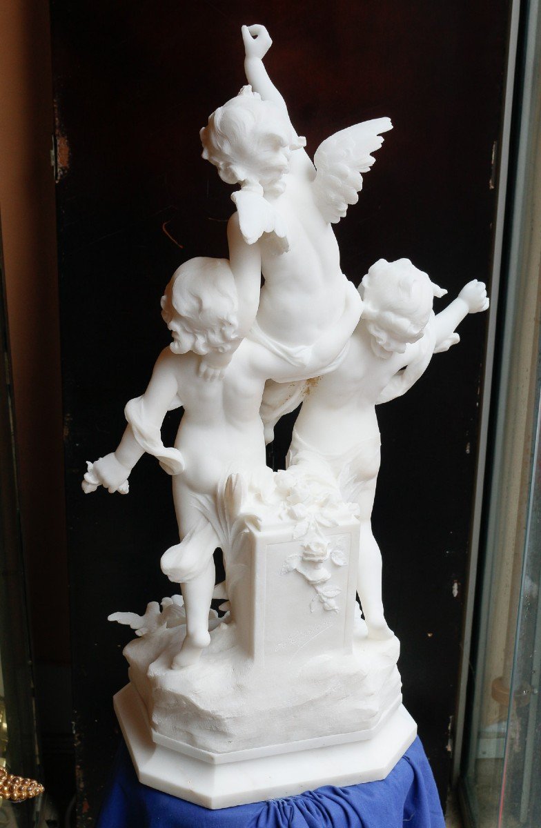 Sculpture d'Anges En Marbre-photo-8