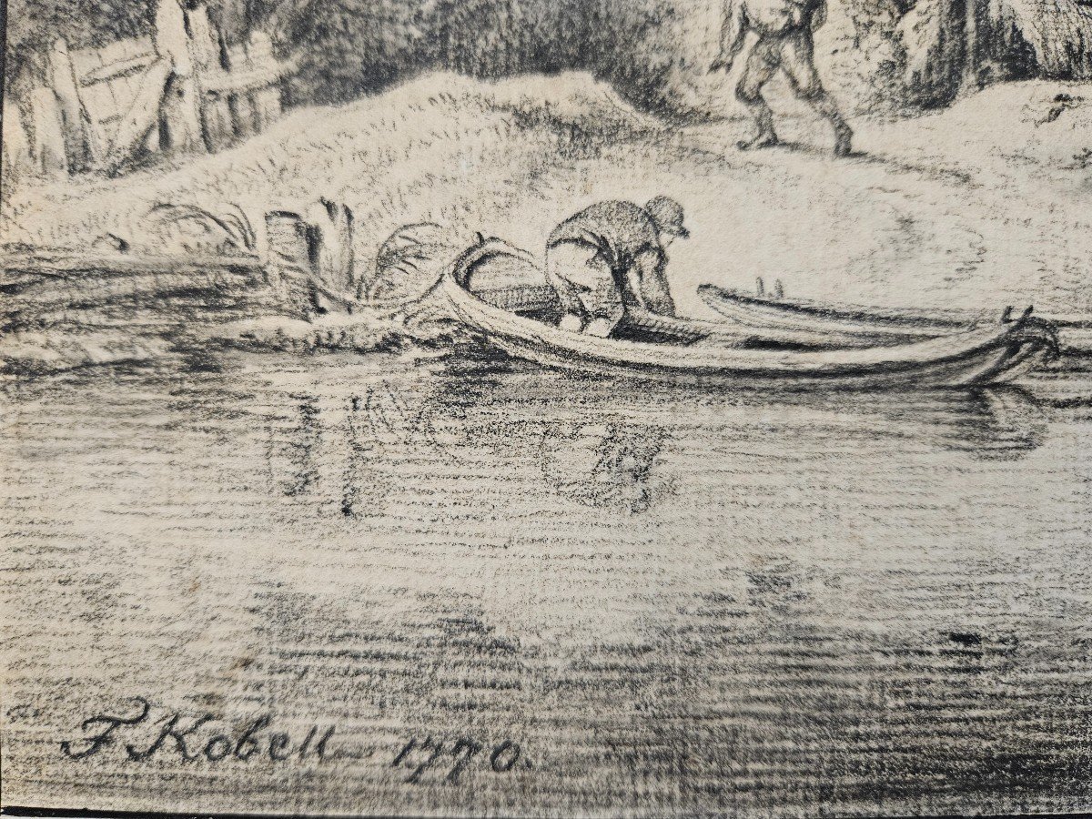 Ferdinand Kobell 1740 1799 Animated Landscape Drawing-photo-3