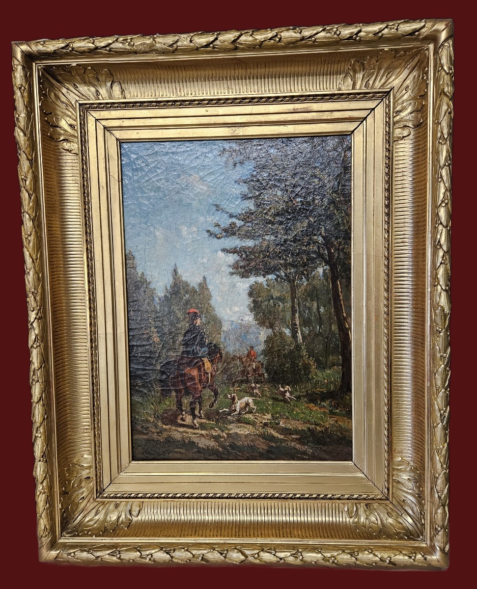 Scène De Chasse A Courre Du XIXème Siècle