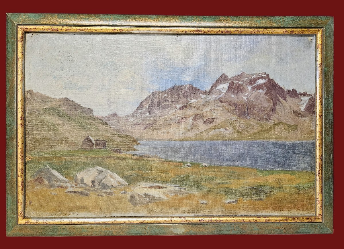 Ernest Victor Hareux The Lake Of Seven Laux Dauphinois School Of The 19th Century