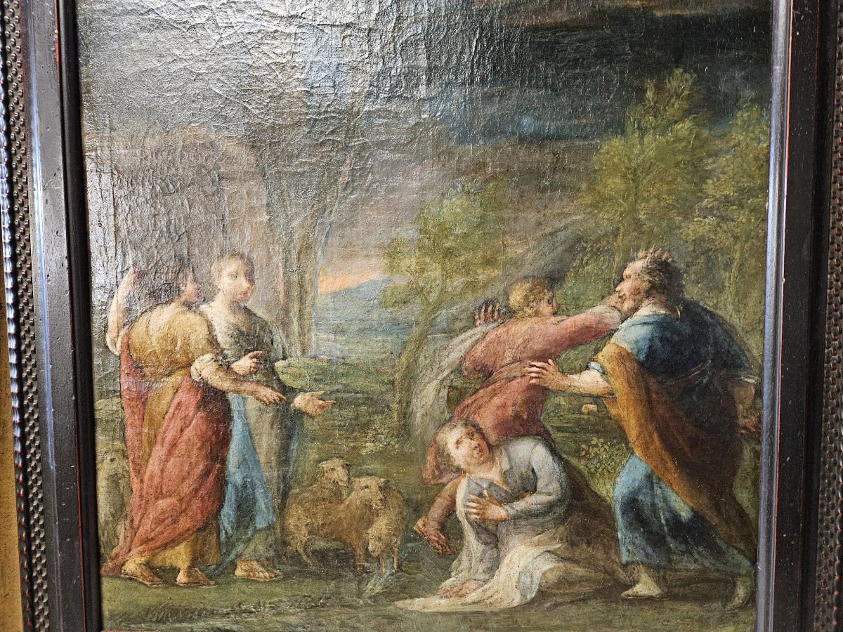 Ecole Italienne Du XVIIème Siècle Joseph Vendu Par Ses Frères-photo-4