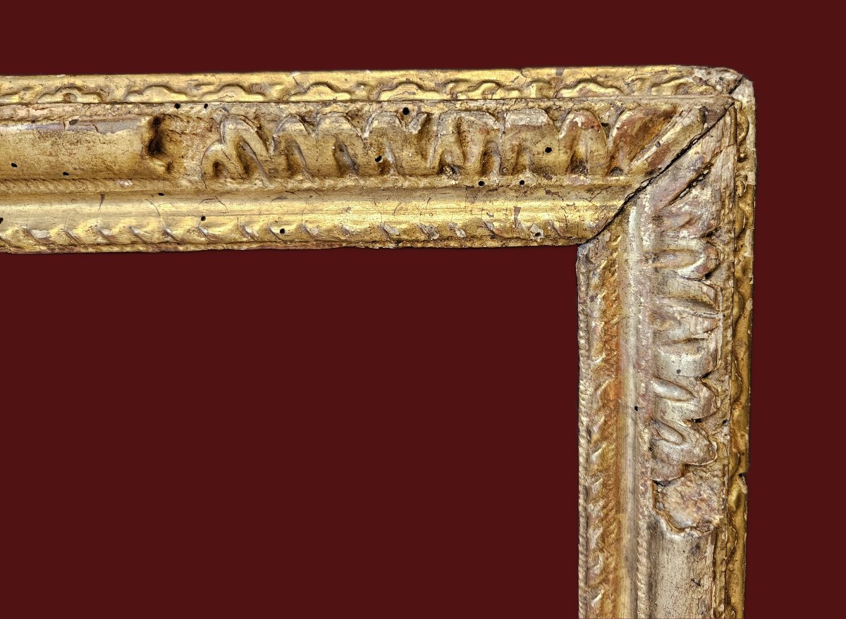 CADRE EN BOIS Doré ET Sculpté DU XVIIème Siècle-photo-5