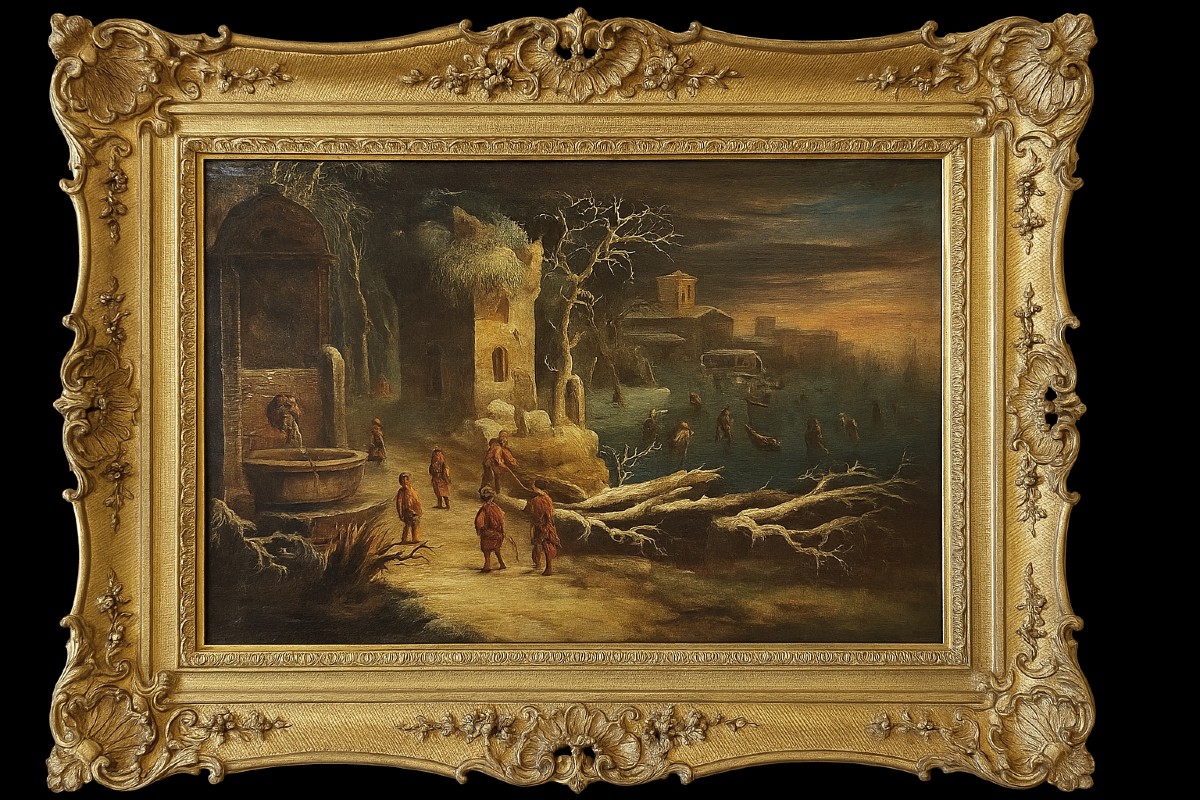 17th Century Flemish School Animated Winter Scene