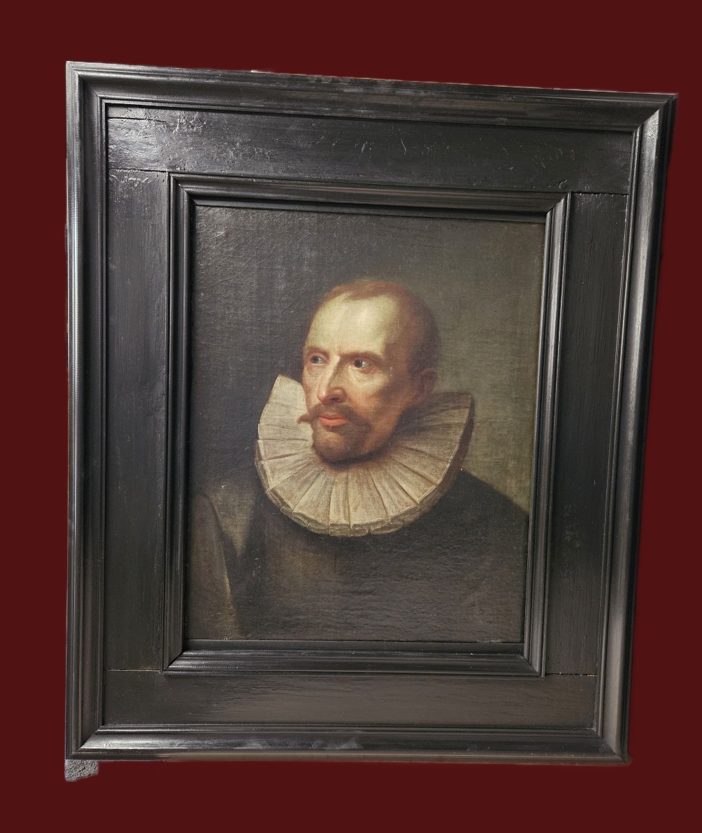 ECOLE DU NORD DU XVIIème SIECLE PORTRAIT D'HOMME A LA FRAISE