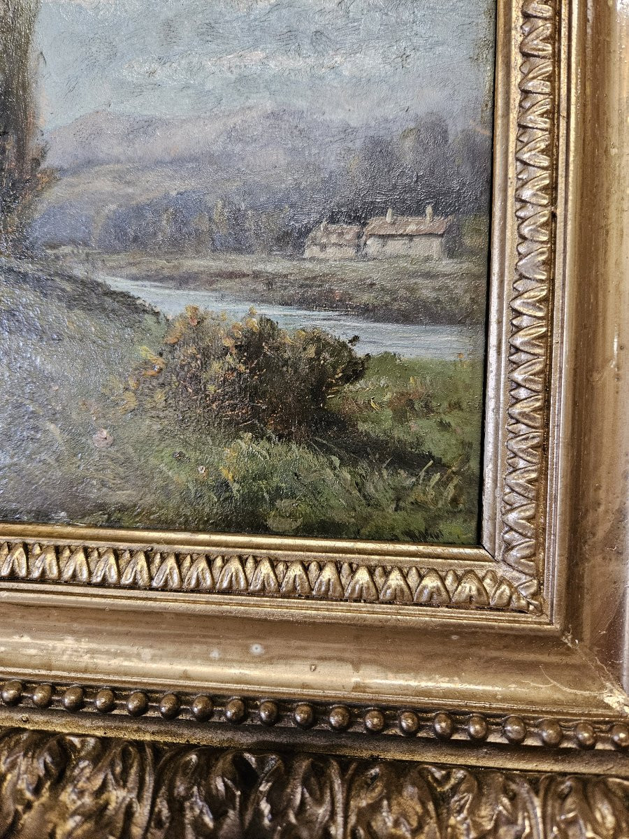 River Landscape 19th Century French School-photo-4