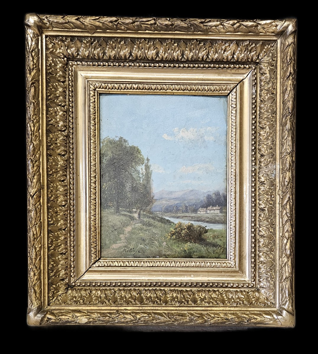 River Landscape 19th Century French School