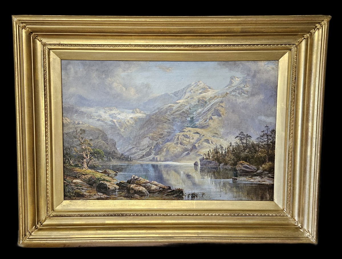 Mountain Lake In The Mist 19th Century