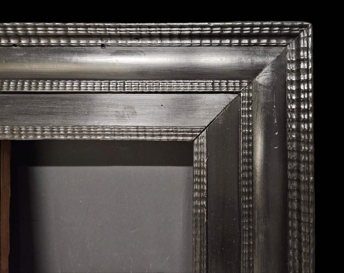 Cadre Sculpté Et Noirci Du XVIIème Siècle Italie-photo-2