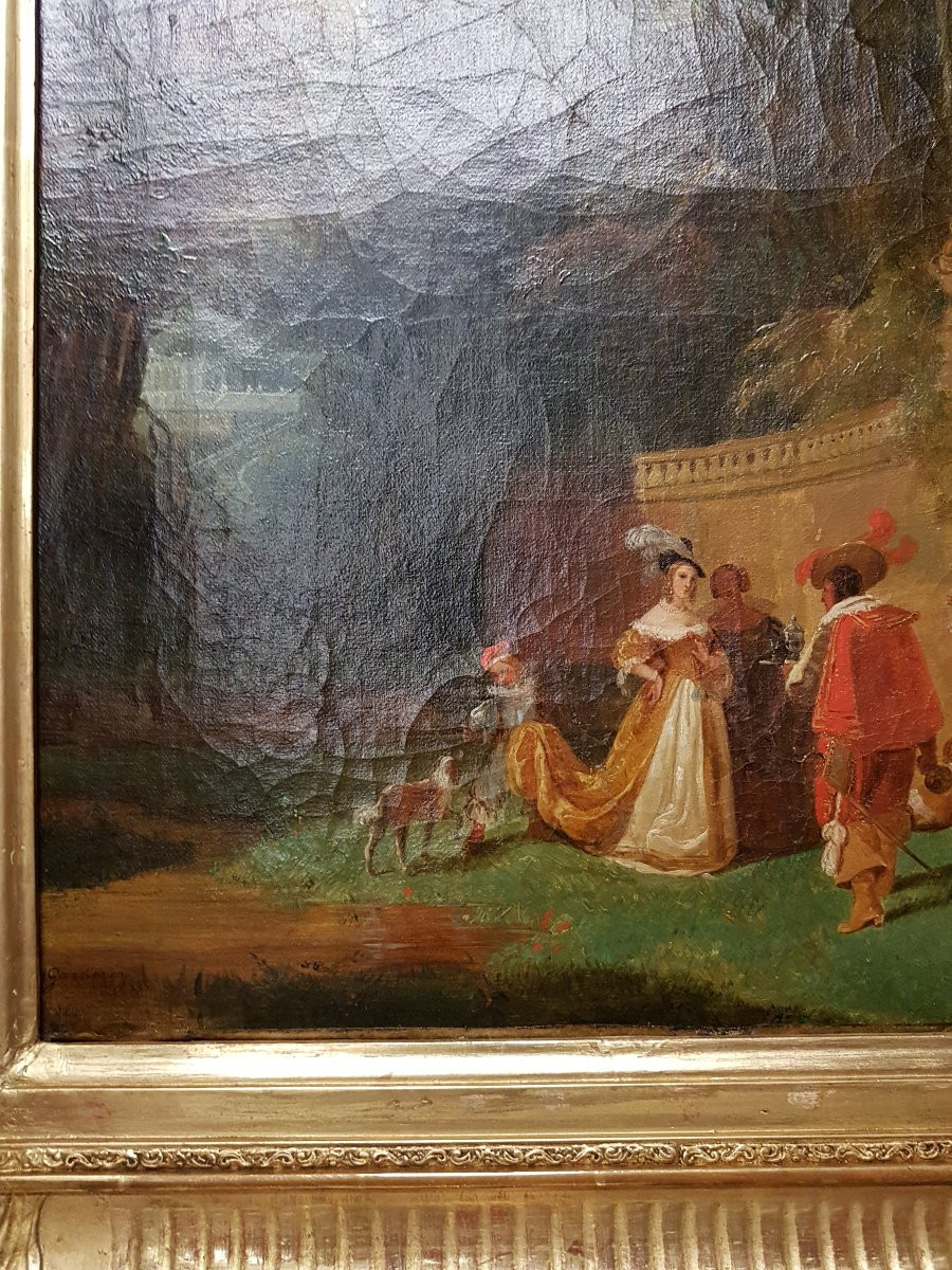 A Gallant Scene In A Park By Hippolyte Garneray 1787-1858-photo-2