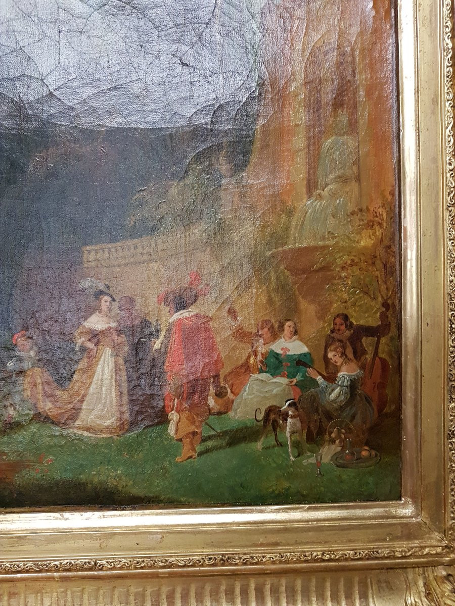 A Gallant Scene In A Park By Hippolyte Garneray 1787-1858-photo-3