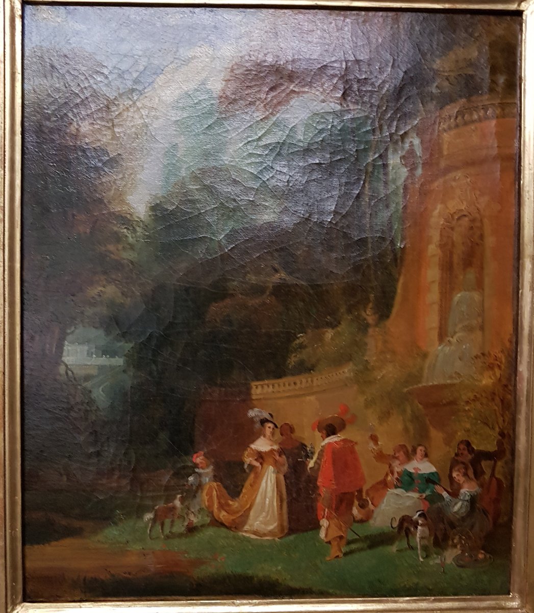 A Gallant Scene In A Park By Hippolyte Garneray 1787-1858-photo-4