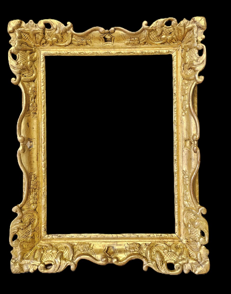 Carved And Gilded Frame From The 18th Century, Louis XV Period-photo-2