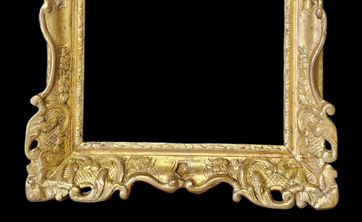 Carved And Gilded Frame From The 18th Century, Louis XV Period-photo-3