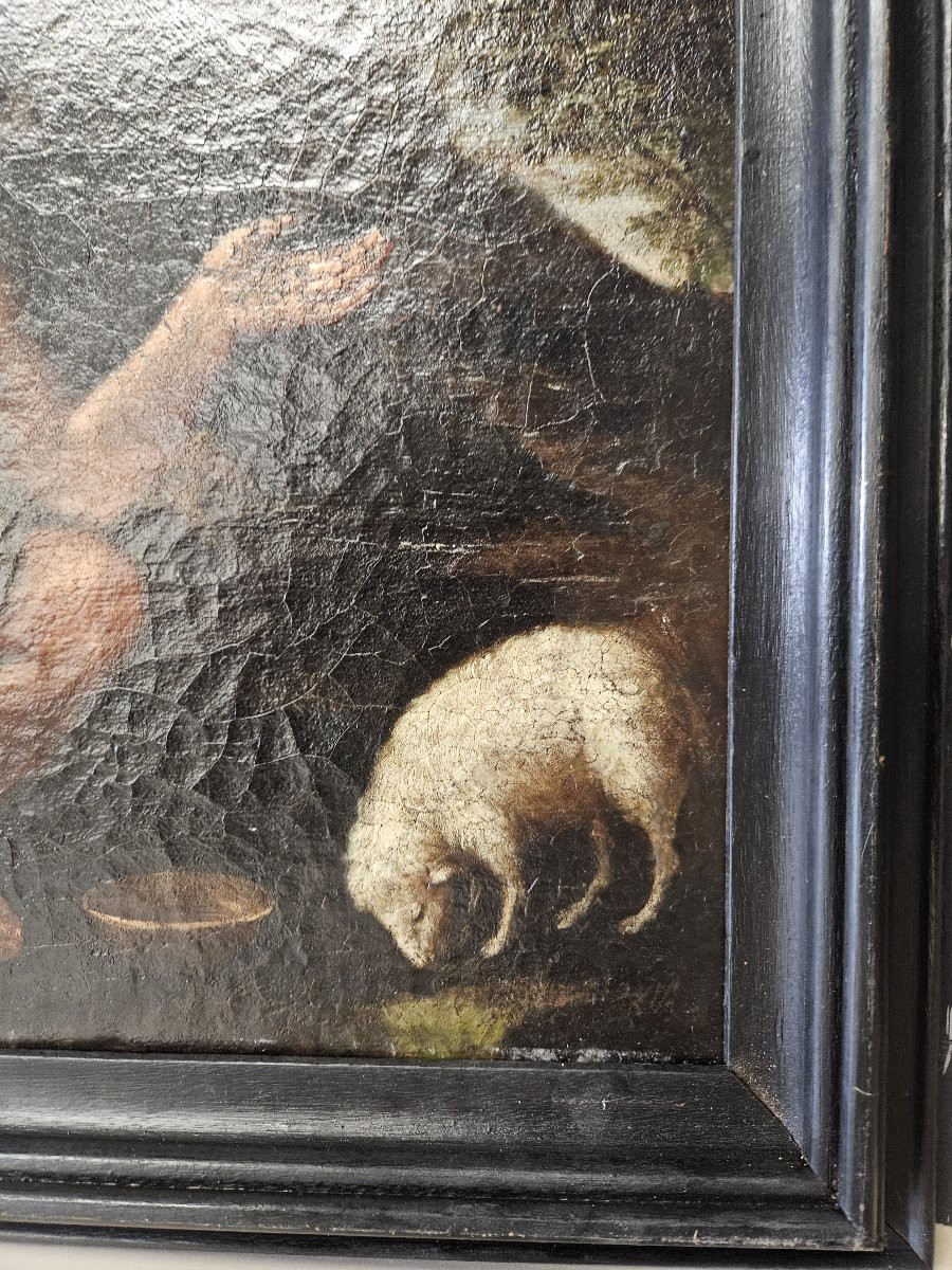 Saint John The Baptist, 17th Century Italian School-photo-3