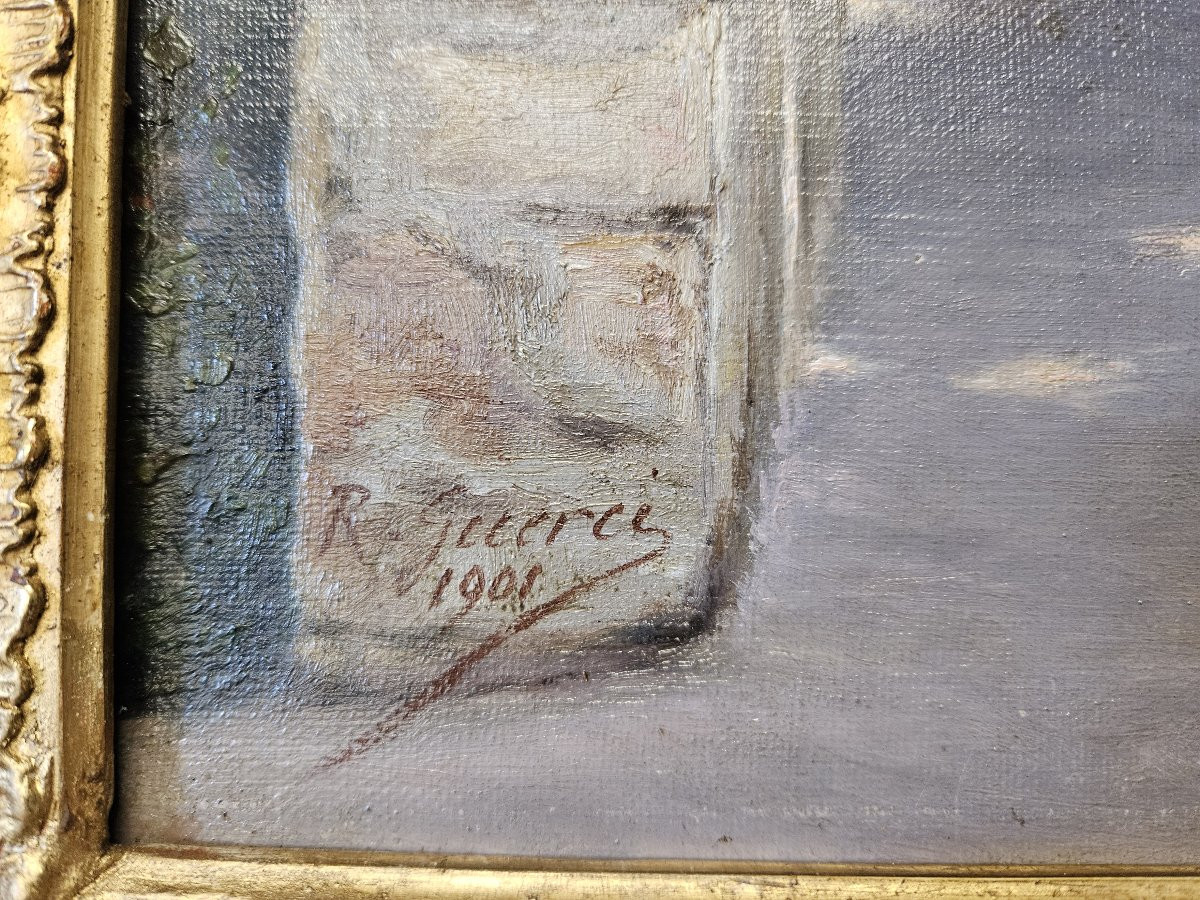 Vue animée de la Porte Saint Lazare à Avignon signée et daté 1901-photo-3