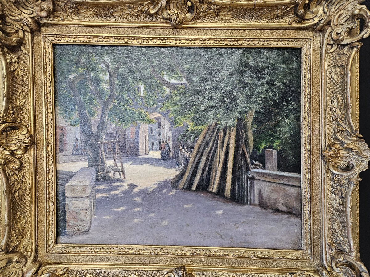 Vue animée de la Porte Saint Lazare à Avignon signée et daté 1901-photo-4