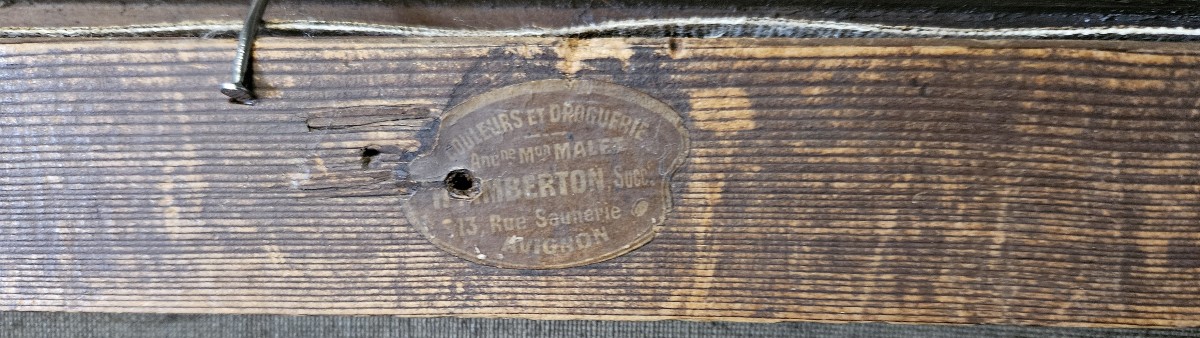 Vue animée de la Porte Saint Lazare à Avignon signée et daté 1901-photo-1