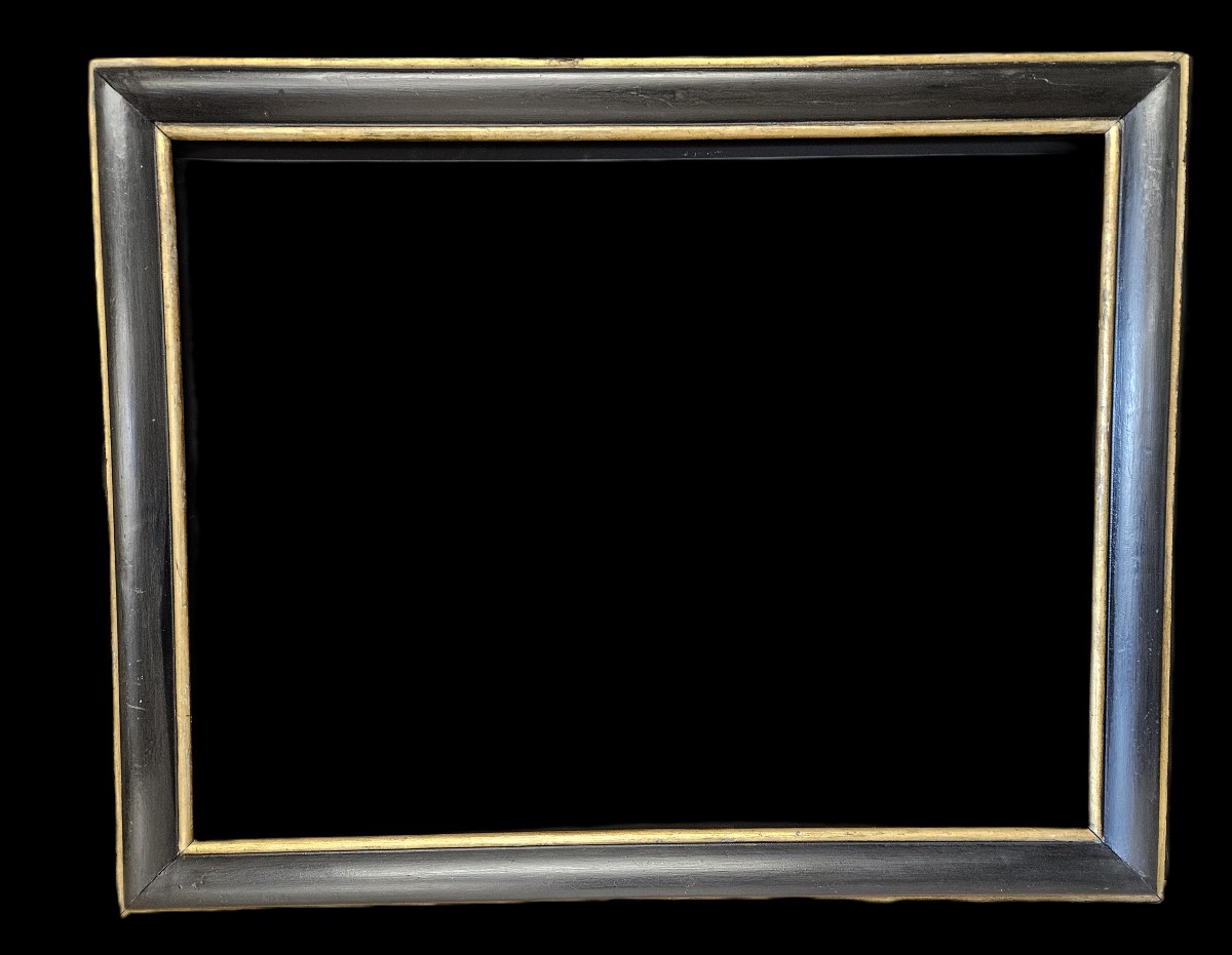 18th Century Black And Gold Frame Italy