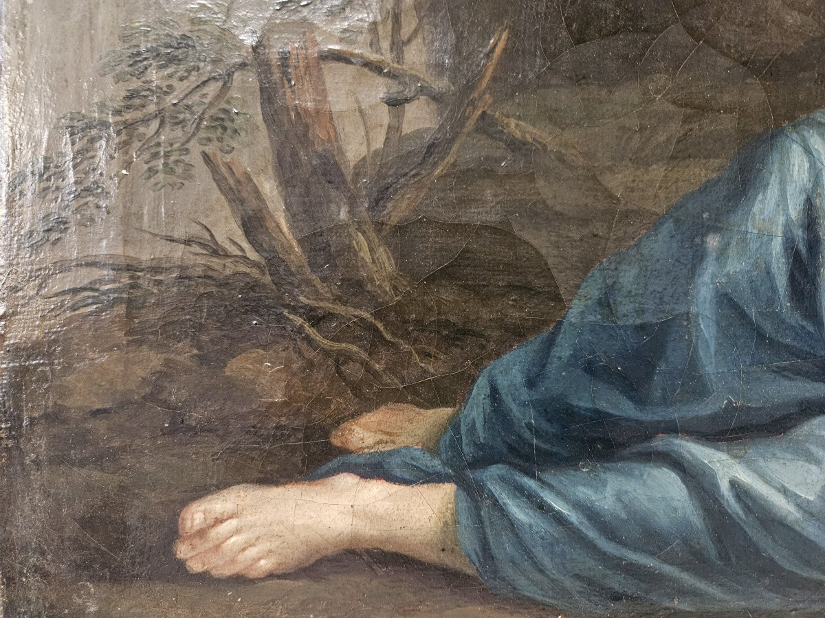 MARIE MADELEINE PENITENTE HUILE SUR TOILE DU XVIIIème SIECLE-photo-3
