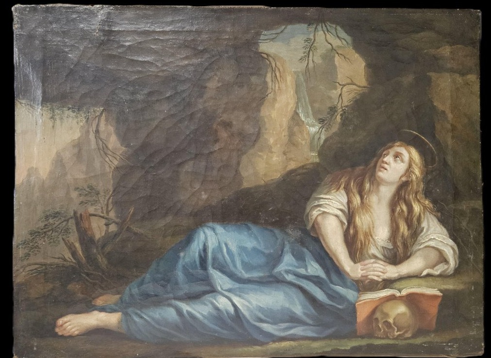 MARIE MADELEINE PENITENTE HUILE SUR TOILE DU XVIIIème SIECLE