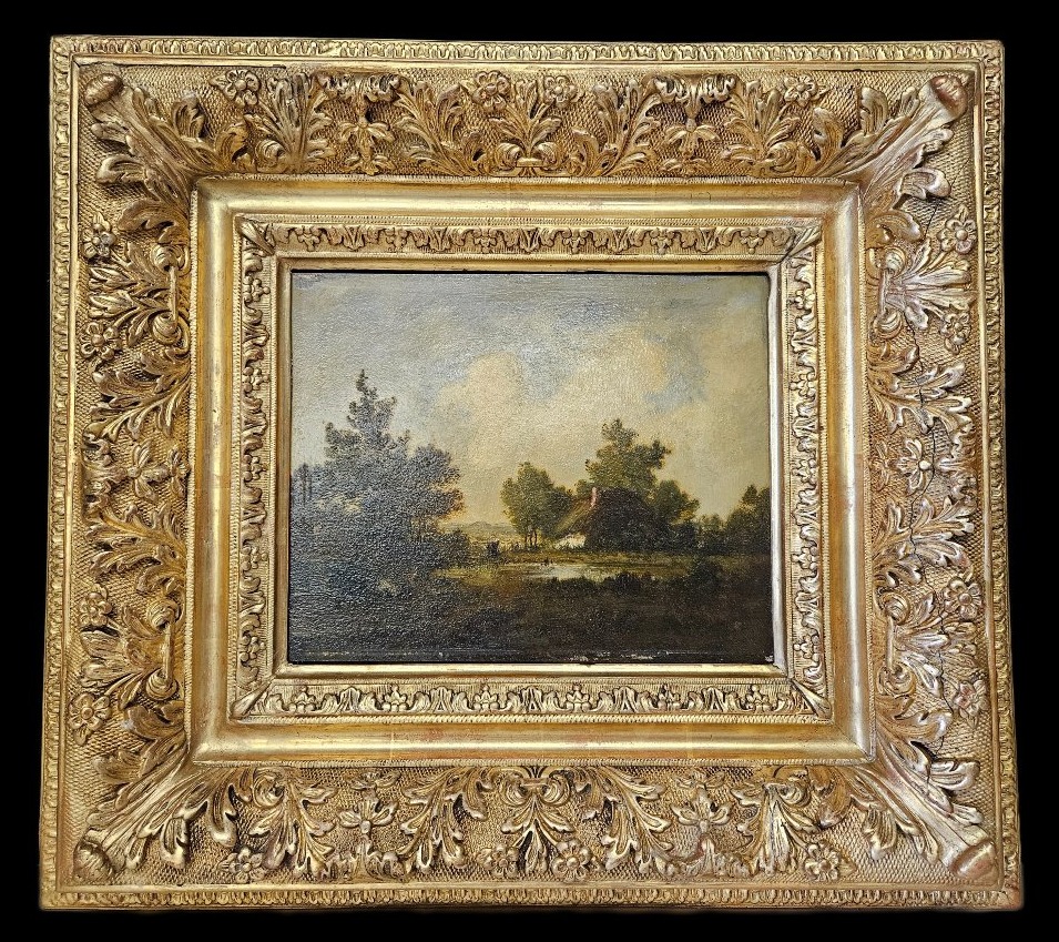 Leon Richet: Landscape With Figures—19th-century French School