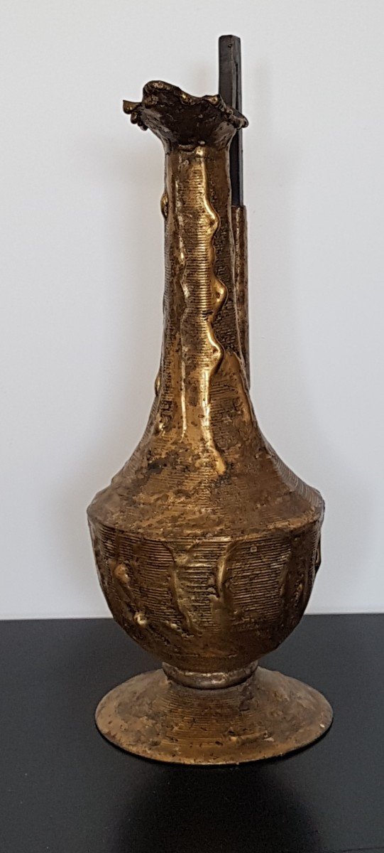 Ewer In Gilt Bronze Signed Max Bre Art Brut-photo-2