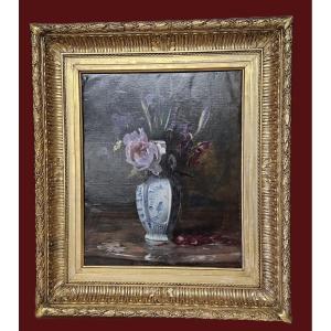 AUGUSTE DE LA BRELY 1838 1906 BOUQUET DE FLEURS
