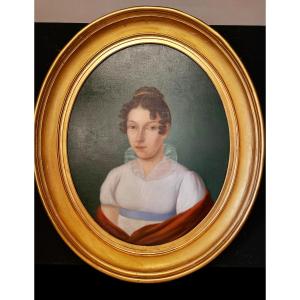 PORTRAIT DE JEUNE FEMME DEBUT XIXème Siècle
