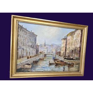 Presumed View Of A Canal In Venice, 20th Century School