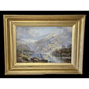 Mountain Lake In The Mist 19th Century
