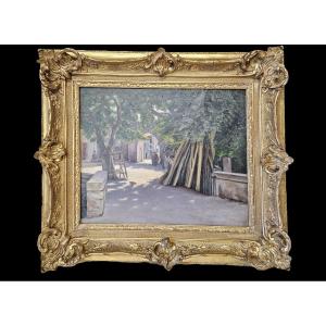 Vue animée de la Porte Saint Lazare à Avignon signée et daté 1901