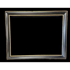 18th Century Black And Gold Frame Italy