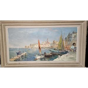 20th-century French School, View From The Old Port Of Saint-tropez