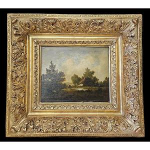 Leon Richet: Landscape With Figures—19th-century French School