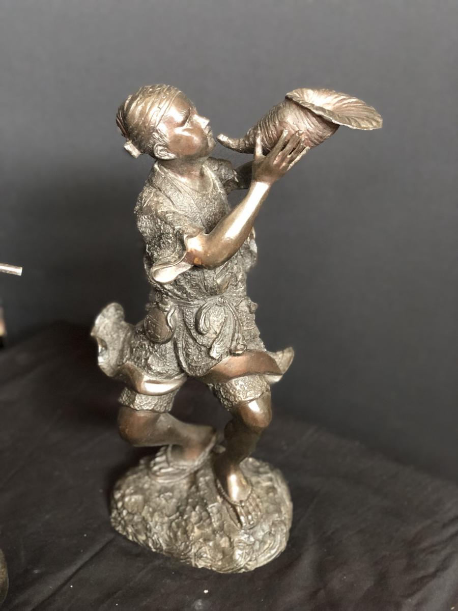 Japanese Couple In Bronze-photo-2
