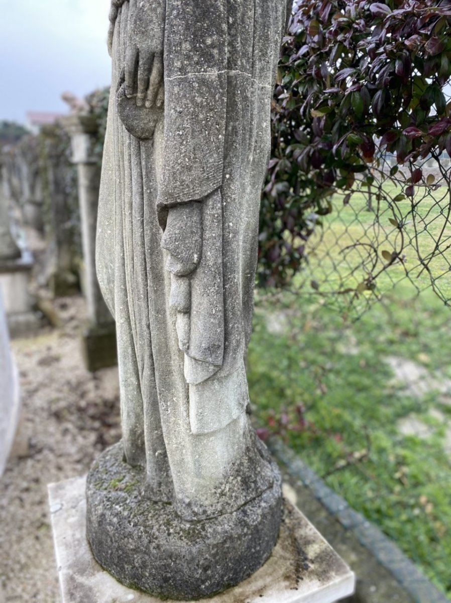 Early 1900s Stone Garden Statue-photo-4